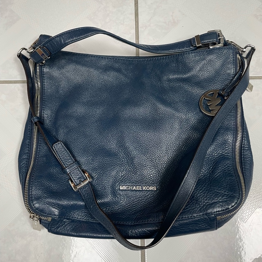 Michael Kors Hobo Leather Bag - Blue